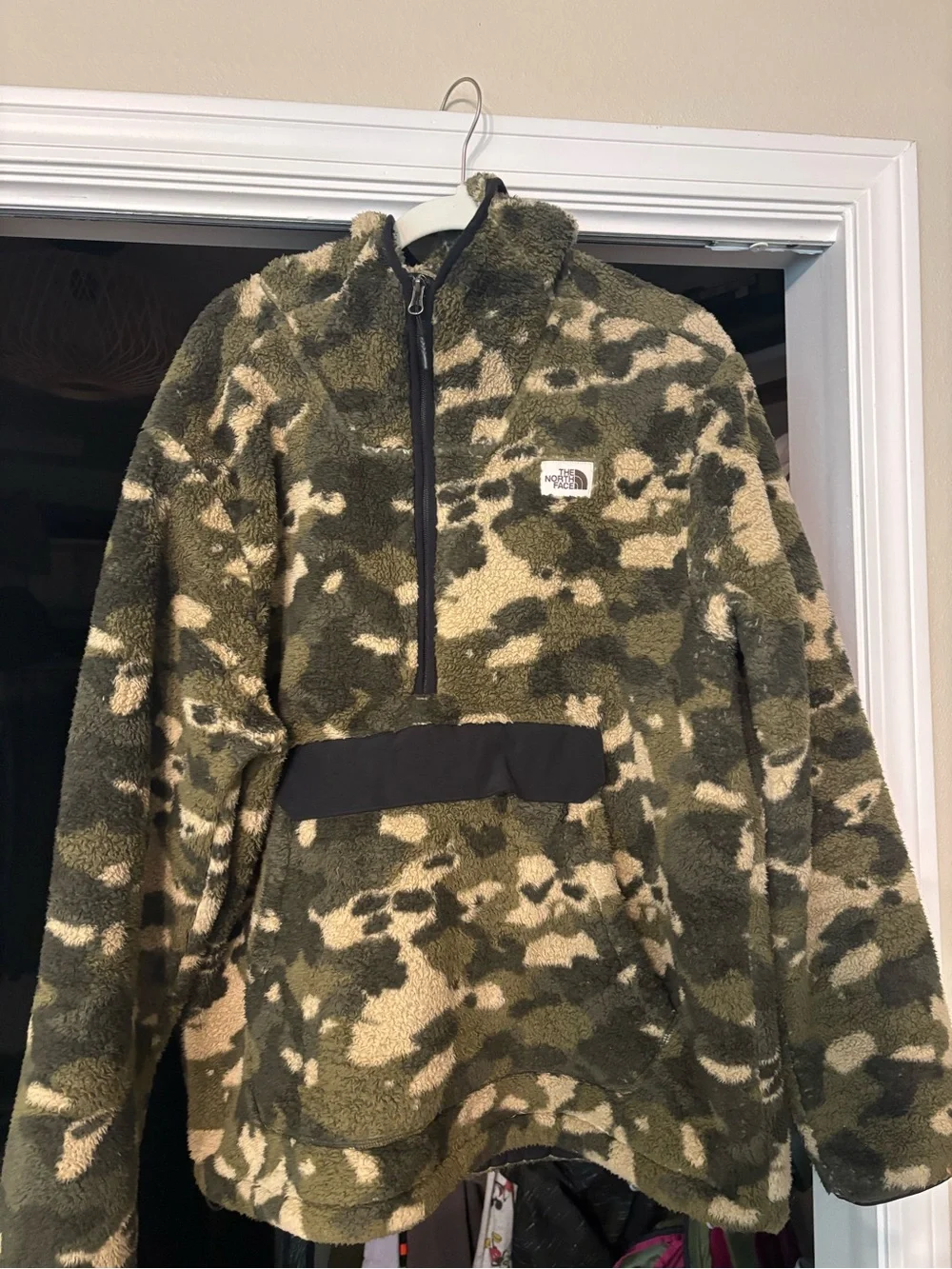 The North Face Kids Camo Sherpa Pullover Jacket - Green